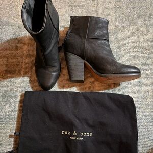 Rag & Bone Sleek Black Ankle Booties
